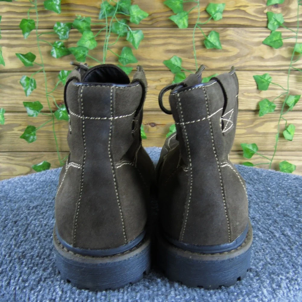 Robert Wayne Men 42 Brown Suede Lace Up Ankle Boots‎ Casual Rugged Moc Toe